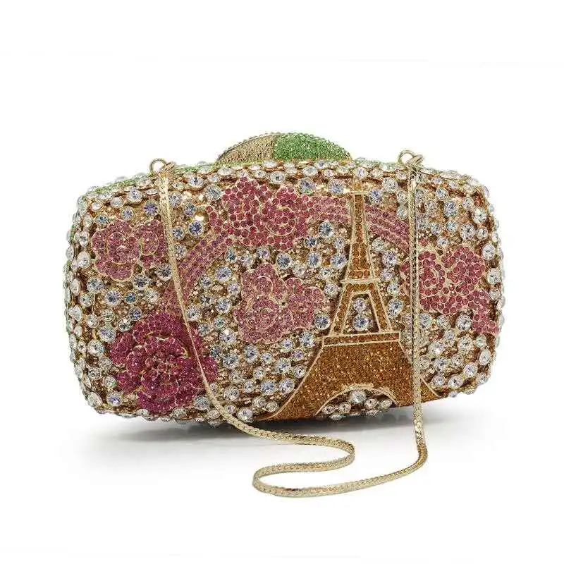 Женский вечерний клатч с кристаллами перфорацией и бусинами | Багаж сумки