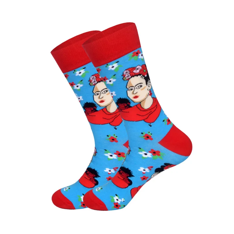 Мужские носки LIONZONE с рисунком кактуса животных панды Кита кота тотема лица