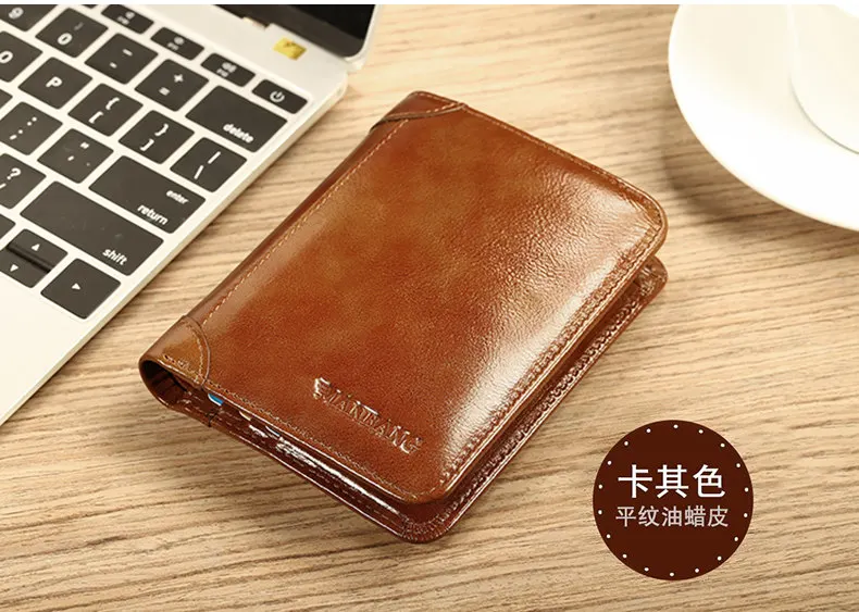 

2019 men's wallet leather short wallet men's multi-function men's wallet card holder