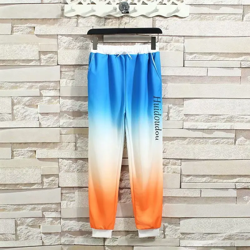 

Spring Autumn Men's Sets Fashion Korean Gradient Hooded Zipper Coat+Gradient Elastic Waist Trousers Casual Men Clothing Sets