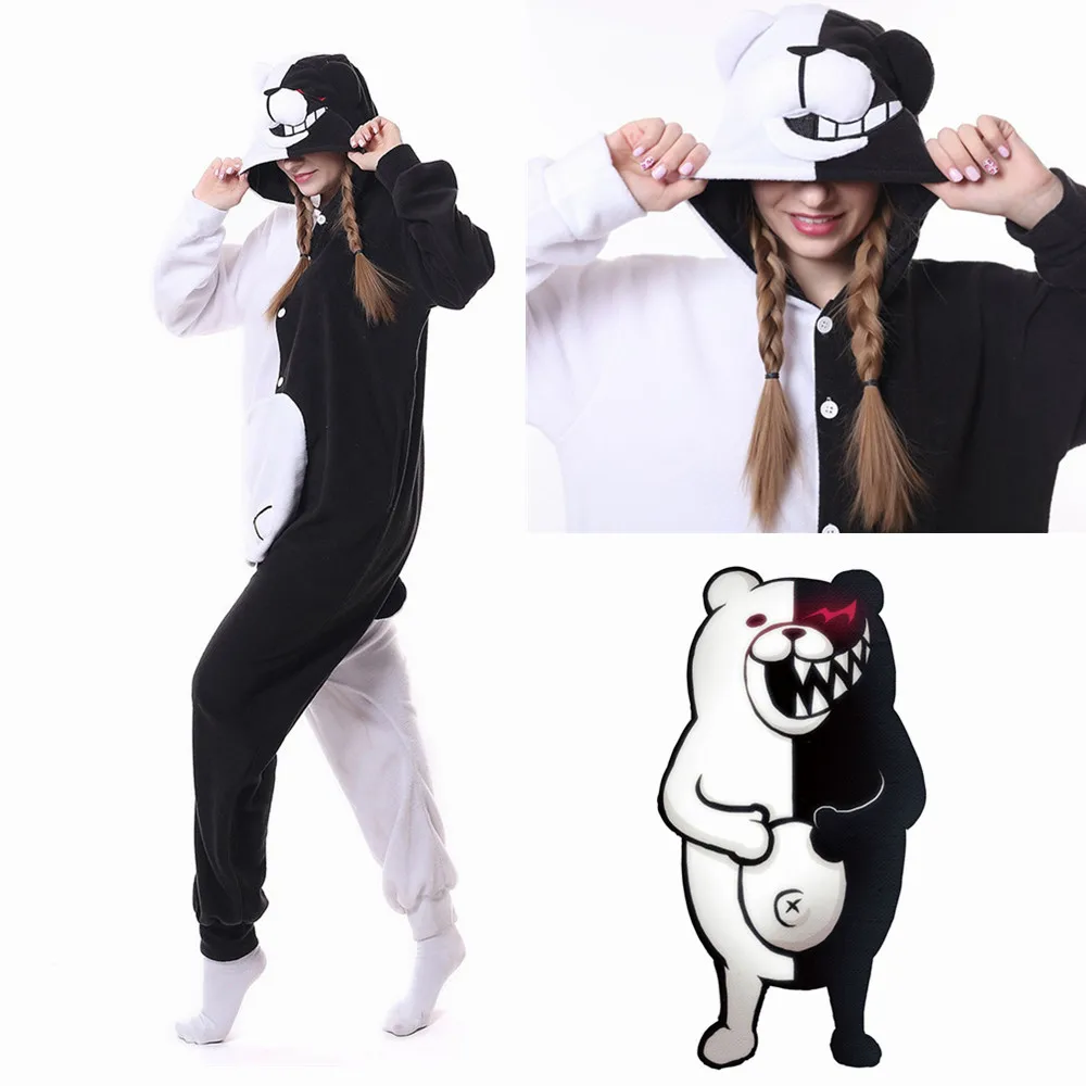 Костюм для взрослых из аниме «данганронпа Монокума», одежда для сна с мрачным медведем, пижамы, косплей-костюм, одежда