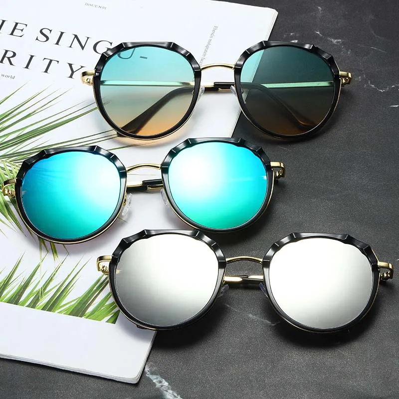 Солнцезащитные очки в металлической оправе UV400 для мужчин и женщин зеркальные с