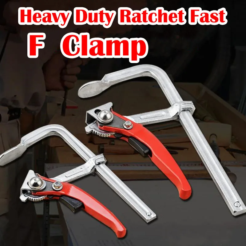 

4 Style Ratchet Fast F Clamp For Guide Rail System All-Steel Forged Guide Rail Clamp Carpenter Fixed Clamp Machine Hand Tool