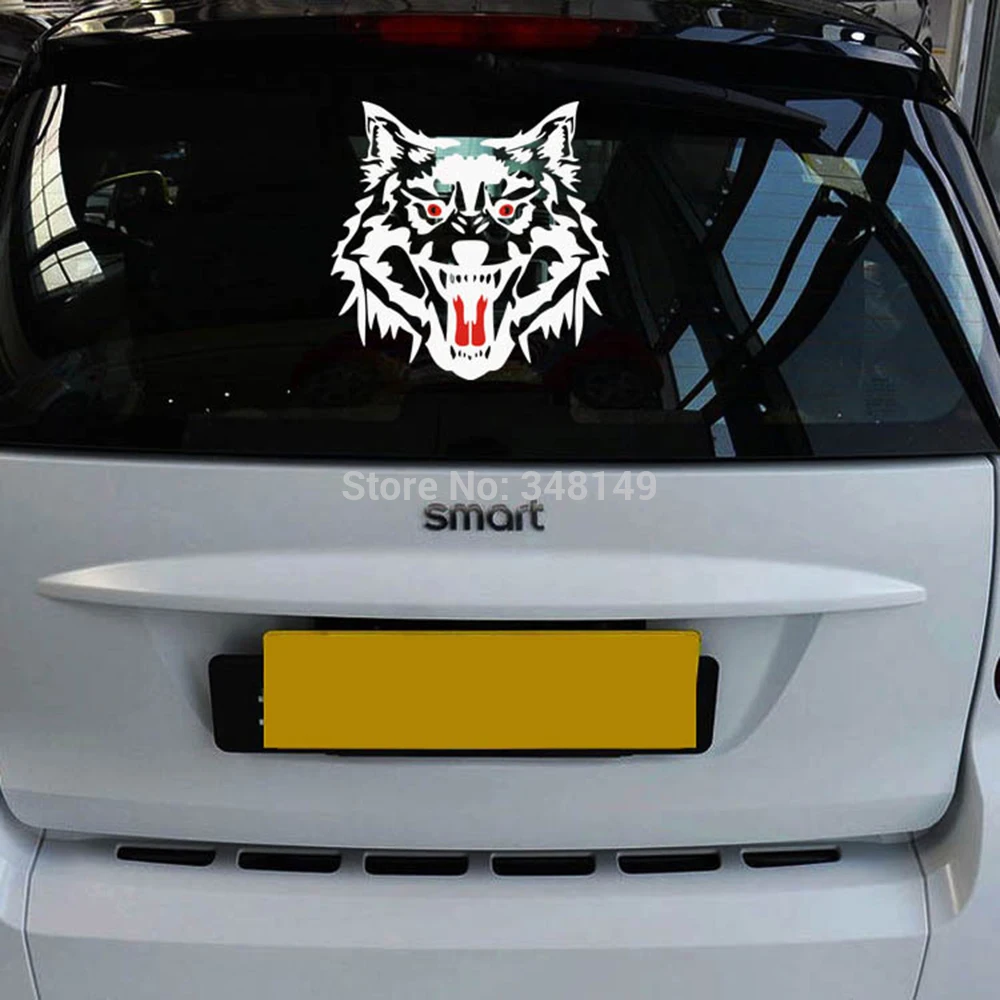 

Car-Styling Wolf Head Car Sticker/Decals reflective Car Cover Decor Decal Window Vinyl Scratches Waterproof KK 29CM*29CM