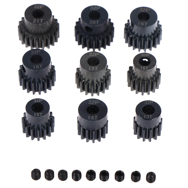 

32P M0.8 5mm 13T 14T 15T 16T 17T 18T 19T 20T 21T Black Steel Metal Pinion Motor Gear For 1/10 Rc Model Car Motor
