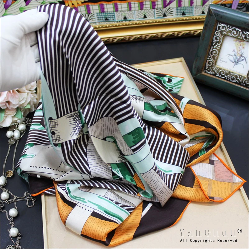 

Silk Scarf Women Large 100% Mulberry-Silk Scarf 110cm Silk Scarf Hand Rolled Edges Satin Scarves