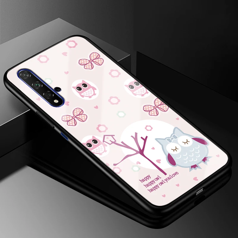 33 Для huawei Nova 5 T чехол Nova5T PC Пластиковый стеклянный чехол для телефона черный ТПУ бампер чехол для huawei Nova 5 T Nova 5 T чехол - Цвет: 33