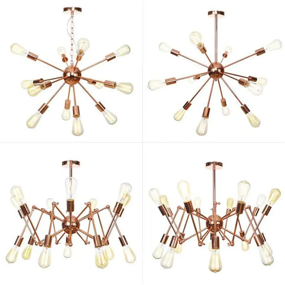 Высокое качество люстра покрытая слоем металла современные ветка цепь с пауком