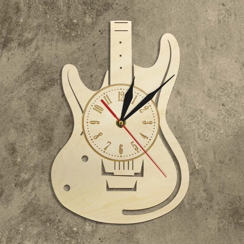 Настенные 3d-часы музыкальный тематический Guitar декоративные настенные часы из