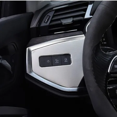 

Стайлинг автомобиля, рамка переключателя фары, наклейки для крышки Audi Q3 2019 LHD, украшение для навигационной панели, отделка из нержавеющей ст...