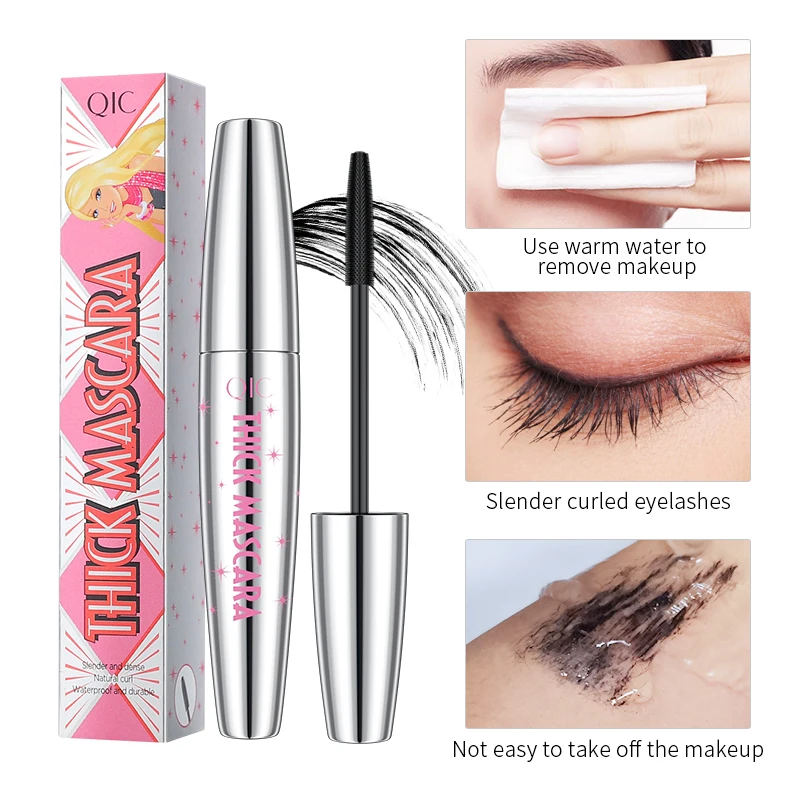

QIC 4D Mascara Slender Rich dense Waterproof Curly Long lasting Not easy to take off