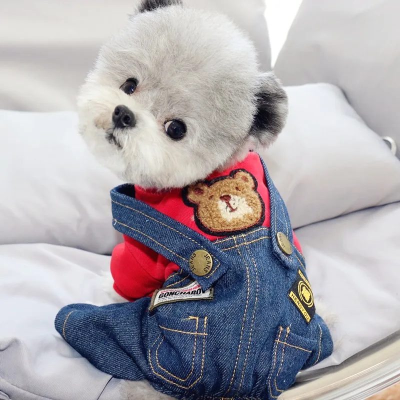 Зимняя одежда для собак Классический наряд домашних животных с медведем теплая