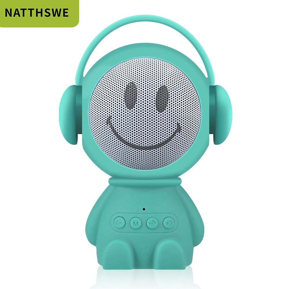 Зеленая трава NATTHSWE Портативный беспроводной Bluetooth динамик s Led беспроводной динамик плеер USB Радио Fm Mp3 для детей подарок - Цвет: Зеленая трава