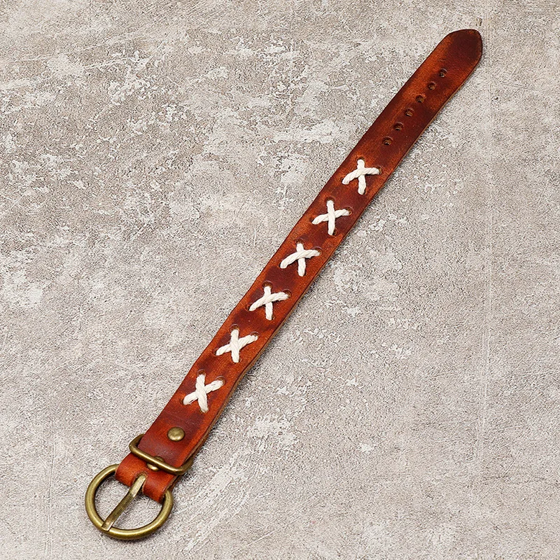 Широкий винтажный браслет из натуральной кожи в стиле панк широкие кожаные