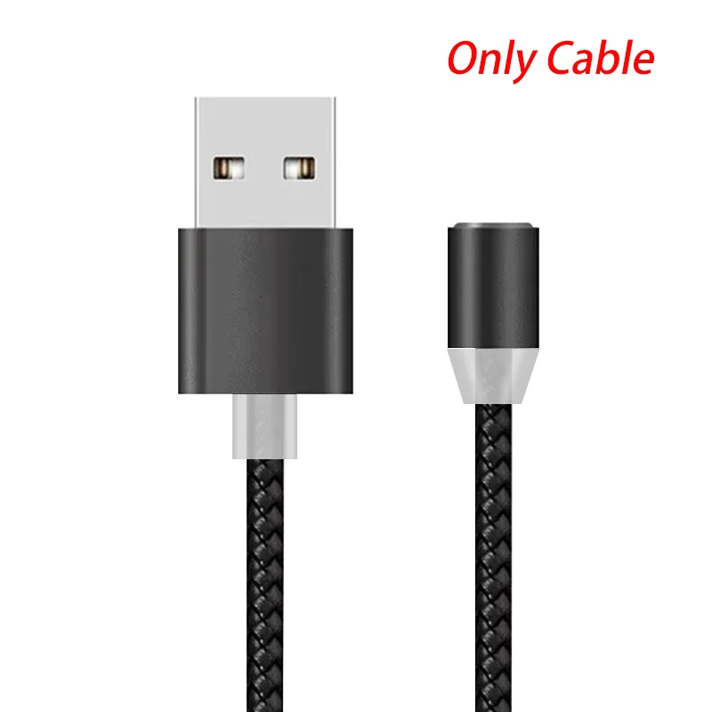 Only Cable Black 1M 2M Magnetic Micro USB Cable For Samsung Android Mobile Phone Type-c Charging For Redmi Note 7 8 Pro Magnet Charger Wire Cord - Цвет: Only Cable Black
