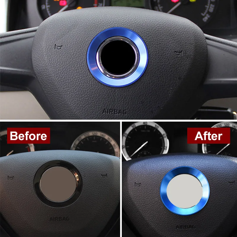 Чехол на руль украшение кольцо с блестками подходит для Skoda Octavia Superb Kodiaq Karoq Fabia Kamiq