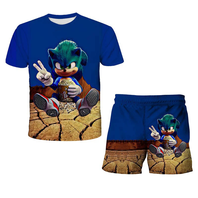 

2021Summer New Style Suits 4t-12t Boy And Girl T-Shirt Suits, 3D Game Printing For Childrens Favorite Clothes