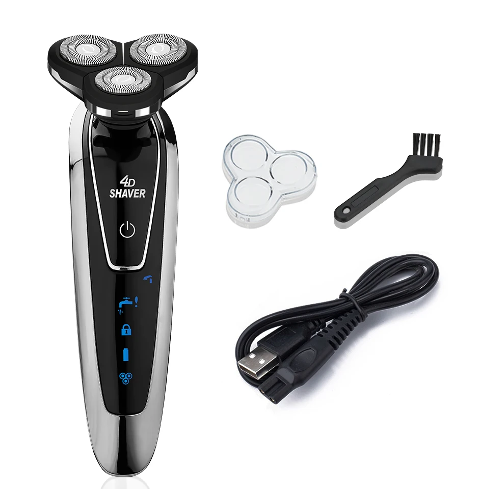 электро Мужская бритва для бороды сухой и влажный Электрическая триммер станки