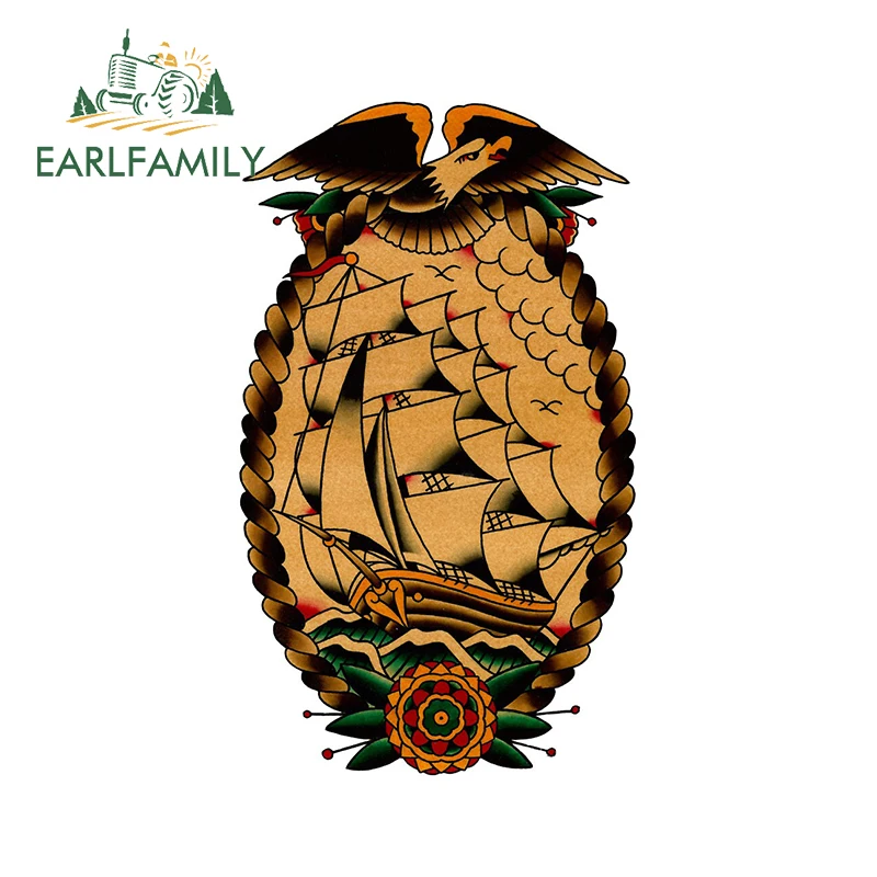 EARLFAMILY 13 см x 7 для машинки стрижки кораблей в багажнике креативные автомобильные