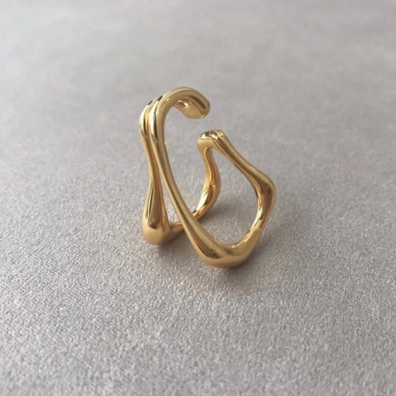 

Punk Unique Design Smooth Irregularity Clip Earrings Without Piercing Double-deck Earrings for Women Minimalist Ear Cuff Hot