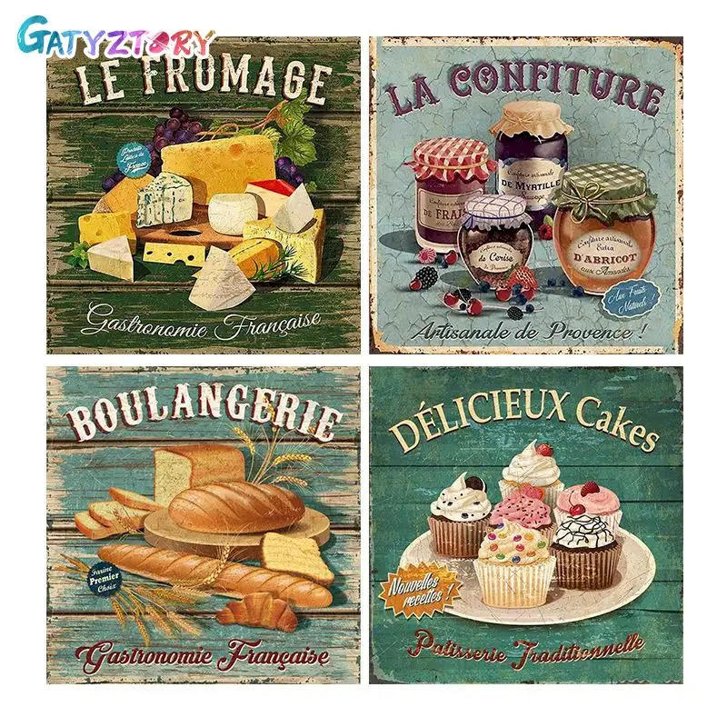 

GATYZTORY Paint By Numbers For Adults CheesePicture On Canvas Cartoon Coloring By Numbers Acrylic paints Home Decor 60x75cm