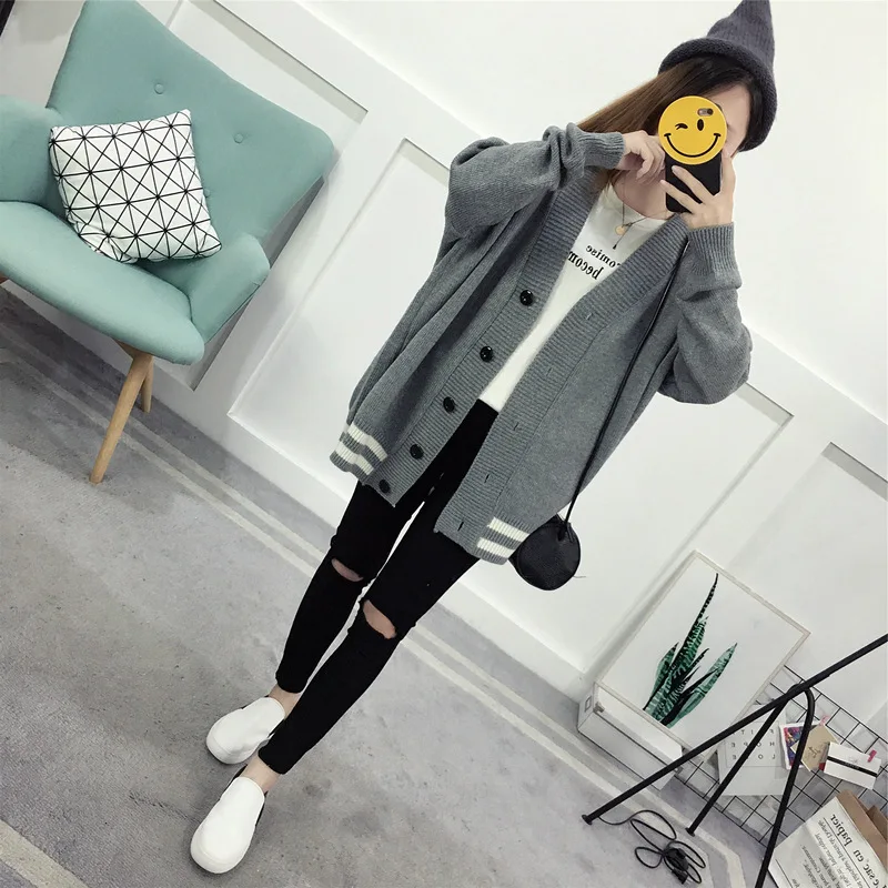 2019Autumn Winter Batwing long Sleeve Knitwear Cardigan Women smooth Knitted Sweater pocket design Cardigan Female Jumper Coat