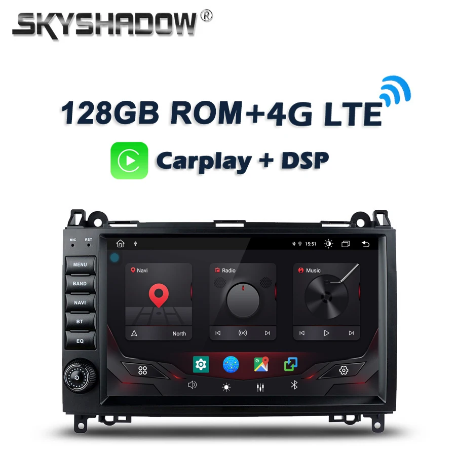 Carplay 9 &quotDSP IPS Android 10 0 4 аппарат не привязан к оператору сотовой связи 128 ГБ