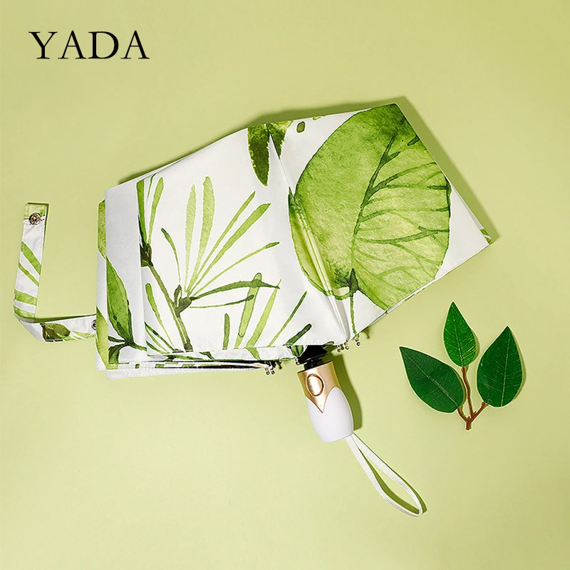

YADA 2020 Ins Plant Flowers Pattern Automatic Umbrella Rain Sunny&Rainy Umbrella For Women Windproof Folding Umbrellas YS200111