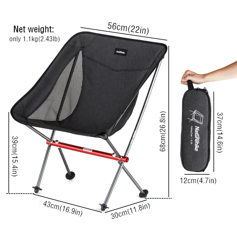 구매 Naturehike Fishing Chair Picnic Beach Chair 네이처하이크 접이식 휴대용 비치 의자 Foldable Lighweight 캠핑 의자 야외 배낭 낚시 의자 피크닉 의자 좌석 YL05