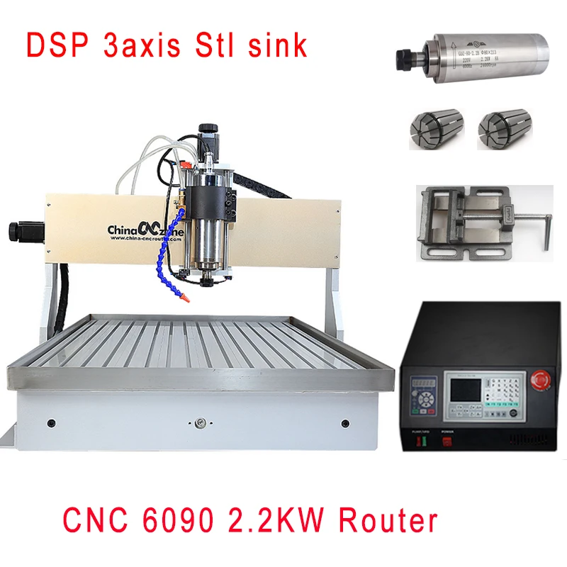 DSP 3axis Stl sink Фрезерный станок с ЧПУ 6090 4 оси 2.2квт металлический 3D stl деревообрабатывающий станок Mach3 USB Металл DSP система водяного фрезерования гравировальный станок - Цвет: DSP 3axis Stl sink