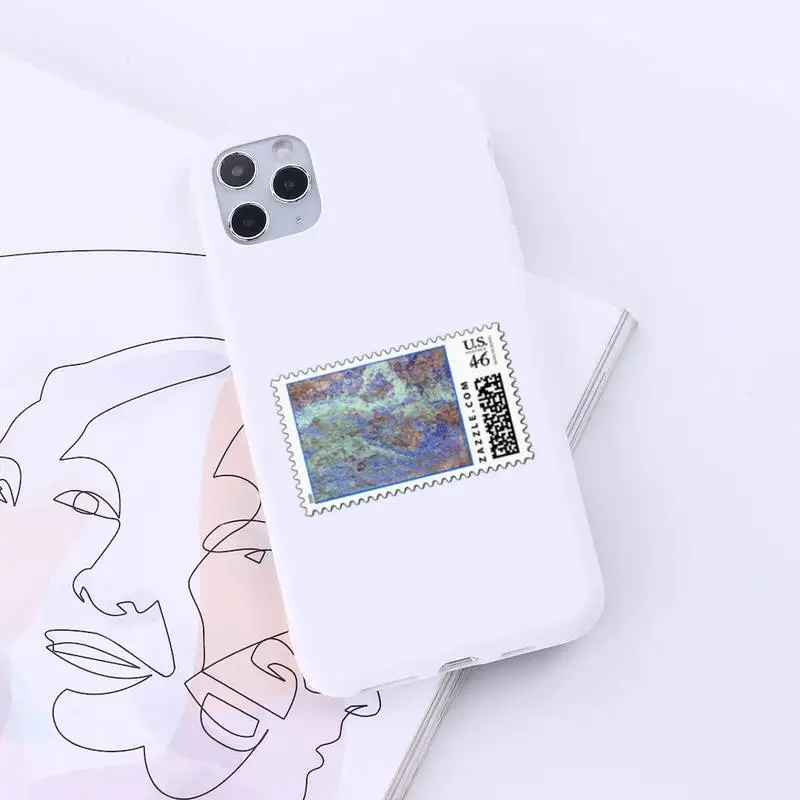 

Retro Stamp painting Phone Case Candy Color for iPhone 6 7 8 11 12 s mini pro X XS XR MAX Plus