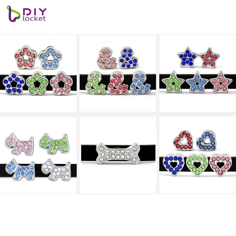 10 шт./лот горный хрусталь слайд амулеты подходят 8 мм кожаный браслет LSSC13 174|slide