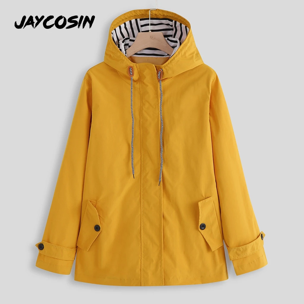 JAYCOSIN Женская куртка с капюшоном водонепроницаемая защитой от ветра на