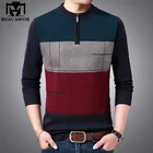MIACAWOR зимний свитер мужской Повседневный пуловер на молнии мужской теплый шерстяной свитер облегающий вязаный свитер Мужская трикотажная одежда Y187
