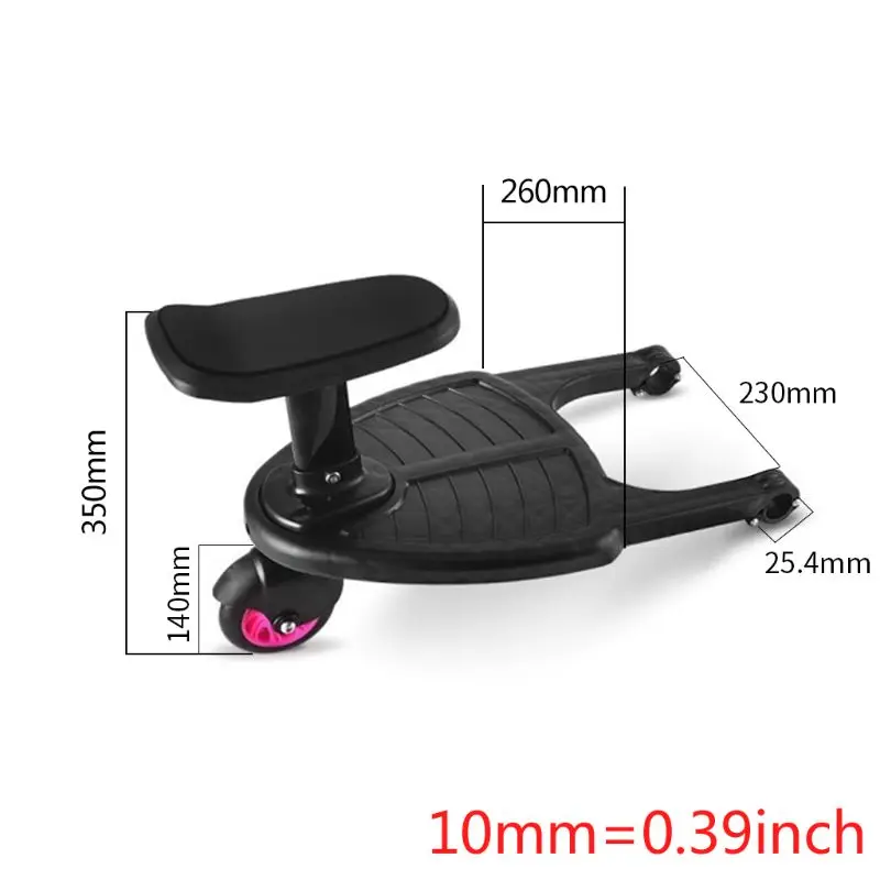 fashion children stroller pedal adapter second child auxiliary trailer twins scooter hitchhiker kids standing plate with seat free global shipping