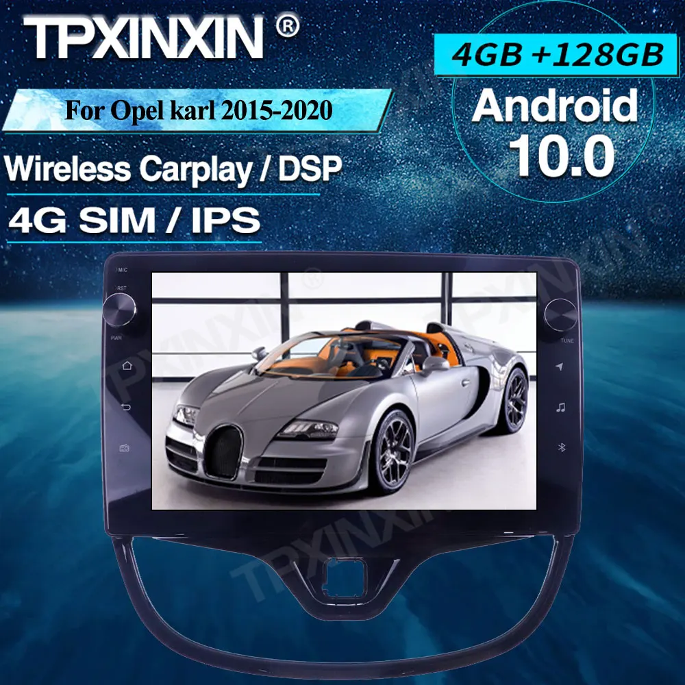 저렴한 Opel Karl 2015-2020 Android 10.0 차량용 라디오 4 + 128G 차량용 멀티미디어 플레이어 헤드 유닛 라디오 차량용 GPS 네비게이션 무선 카 플레이