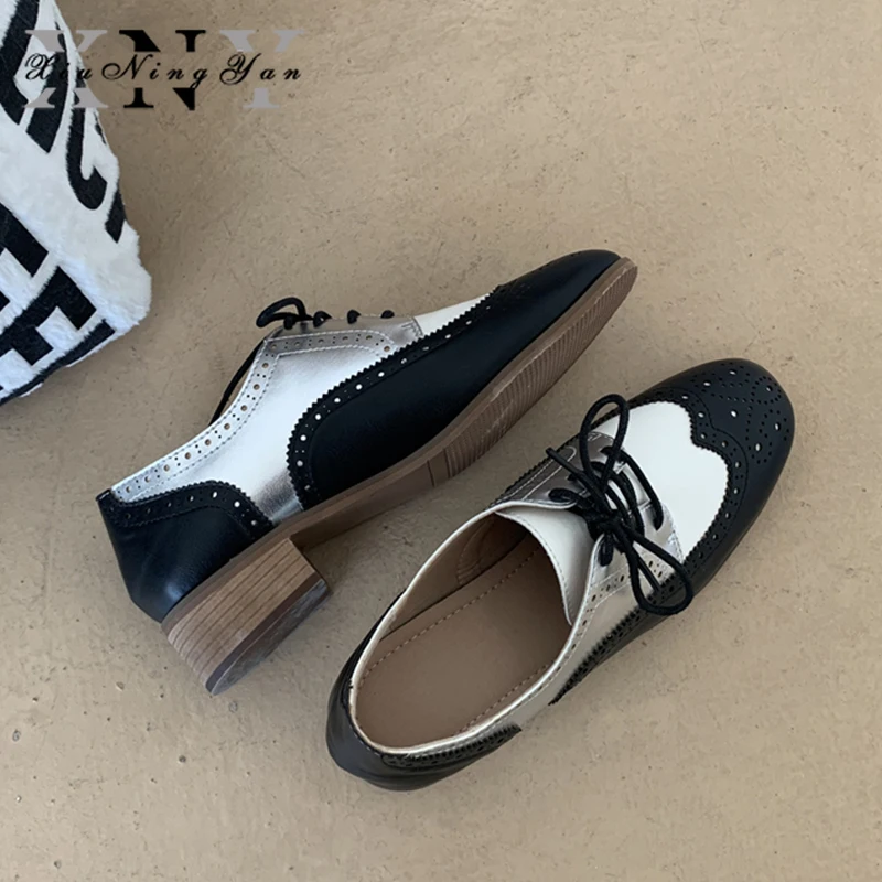 Женские оксфорды на плоской подошве XiuNingYan повседневные кроссовки из натуральной