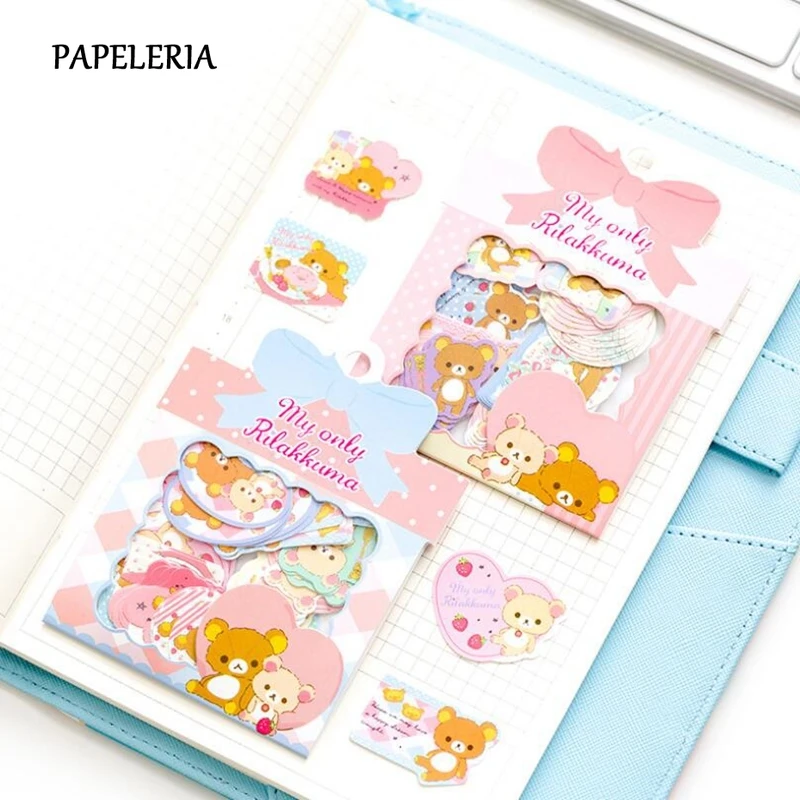 60 шт./упак. rilakkuma Стикеры планировщик блокнот ручной работы Декор дневник этикетка журнал Стикеры s с принтом милых животных стикер школьные принадлежности