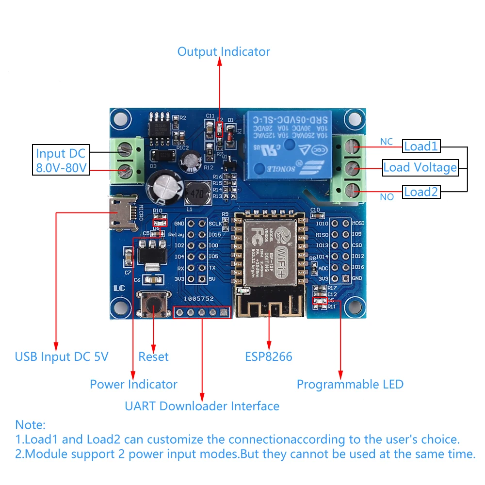 ESP8266 Беспроводной Wi-Fi релейный модуль контроллера для IOT приложение умного дома