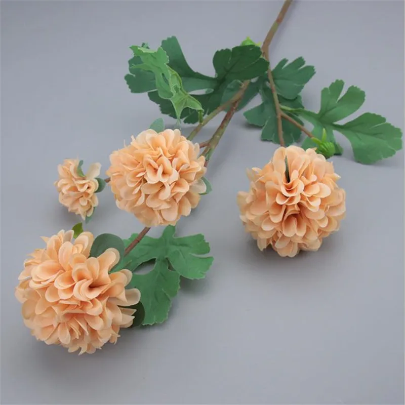 

10P Fake Thorn Flower (4 Heads/Piece) 27.95" Length Simulation Round Chrysanthemum for Wedding Home Decorative Artificial Flower