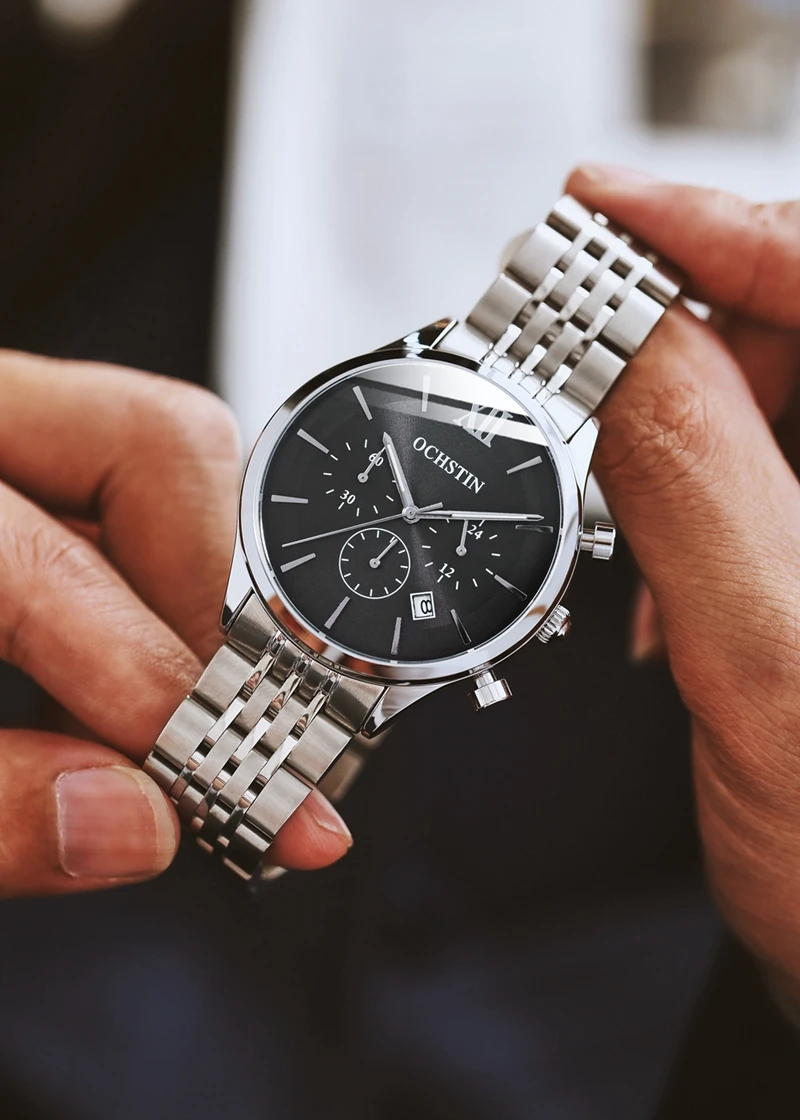 OCHSTIN 6129B reloj часы Мужские кварцевые модные Роскошные наручные с ремешком из