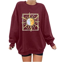 new style sun smiling face personalized printed sweater loose long sleeve large fashion tee casual female t shirts top