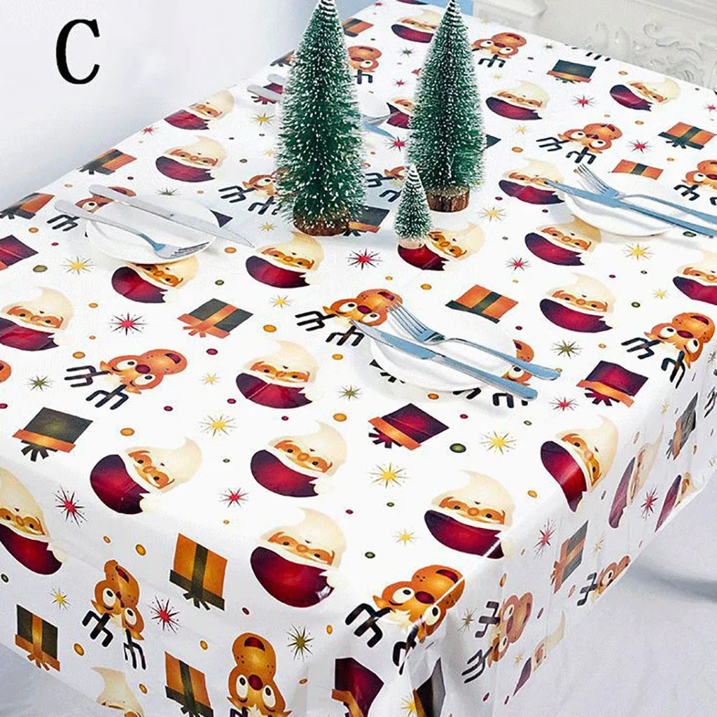 Одноразовая скатерть креативная ПВХ водонепроницаемая рождественские