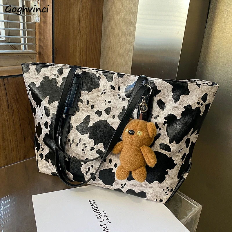 

Top-Handle Bags Women Large-capacity Leopard Zebra-pattern Harajuku Casual Tote Female Handbags Fashion Korean All-match Ulzzang