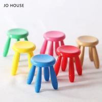 jo house mini colorful cartoon round stool dollhouse minatures model dollhouse accessories