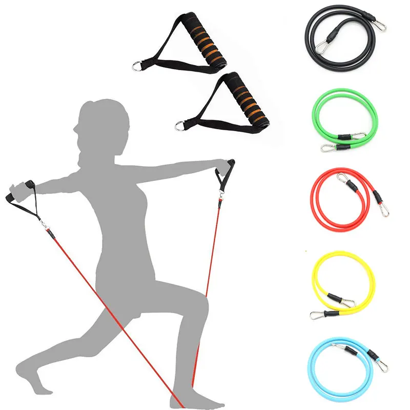 Латексные Эспандеры 11 шт./компл. тренировочные упражнения для кроссфита трубки