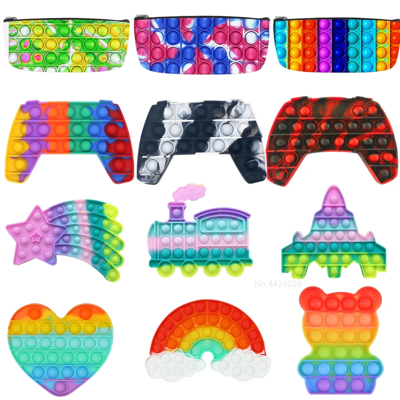 

Pencil Case Push Bubble Toy Pop Its Autism Needs Squishy Stress Reliever Fidget Toys Learning Pencil Case Anti-stress Fidget Toy