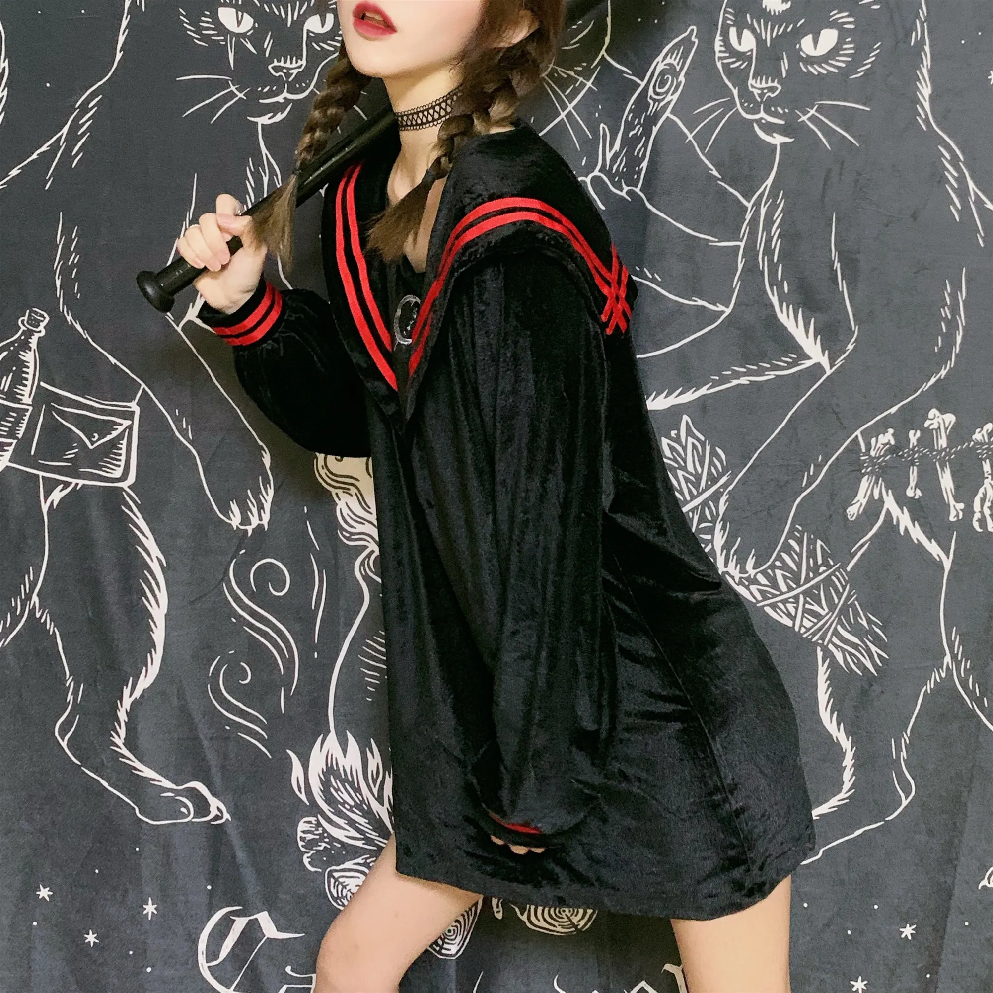 Ruibbit/осенне-зимняя женская рубашка с длинным рукавом полосатая вышитая морская