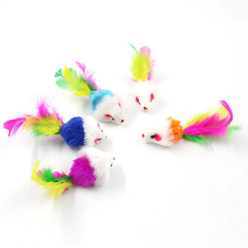 

Fashion Pet Cat Toys Mini Funny Playing Toys For Cats with Colorful Feather