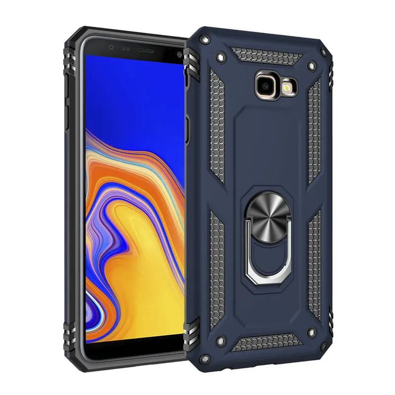 Противоударный чехол для Samsung J4Plus Galaxy J4 металлическое кольцо автомобильный